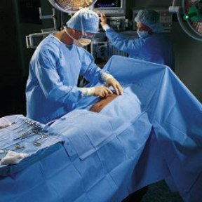 O&M Halyard Inc Abdominal Drape Laparotomy Drape 100 W X 72 W X 124 L Inch Sterile - Case of 13 - 89234-CS