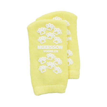 McKesson Slipper Socks McKesson Terries™ Toddler Yellow Above the Ankle - Pair - 40-3850-PR