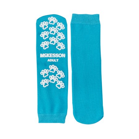 McKesson Slipper Socks McKesson Terries™ Large Teal Above the Ankle - Case of 48 - 40-3828-CS
