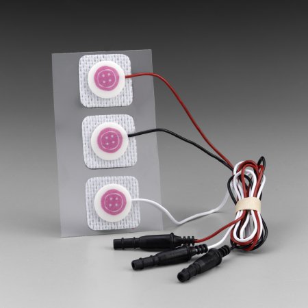3M ECG Electrode with Leadwire Cloth Backing Radiolucent Tab Connector 3 per Pack - Case of 300 - 2282-CS