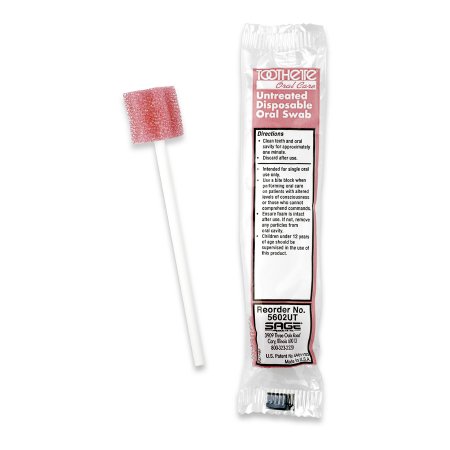 Sage Products Oral Swabstick Toothette® Foam Tip Untreated - Each - 5602UT-EA