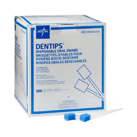 Medline Oral Swabstick DenTips® Foam Tip - Case of 500 - MDS096206-CS