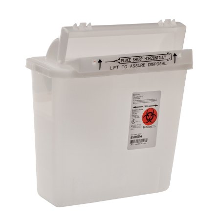 Cardinal Sharps Container SharpStar™ In-Room™ Translucent Base 12-1/2 H X 10-3/4 W X 5-1/2 D Inch Horizontal Entry 1.25 Gallon - Each - 8506SA-EA