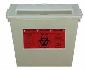 Bemis Healthcare Sharps Container Bemis™ Sentinel Translucent Base 8-5/8 H X 11-5/8 L X 7-3/4 W Inch Horizontal Entry 2 Gallon - Case of 30 - 102 020-CS