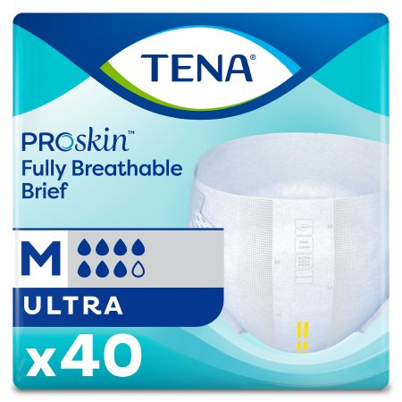 Essity HMS North America Inc Unisex Adult Incontinence Brief TENA ProSkin™ Ultra Medium Disposable Heavy Absorbency - Bag of 40 - 67200-BG
