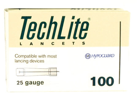 Arkray USA Lancet for Lancing Device TechLite® 25 Gauge Non-Safety Twist Off Cap Finger - Box of 100 - 880125-BX