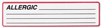 Carstens Pre-Printed Label Carstens® Allergy Alert Red / White Plastic Allergic / Lines Black Alert Label 1-3/8 X 5-3/8 Inch - Roll of 1 - 1646-01-RL