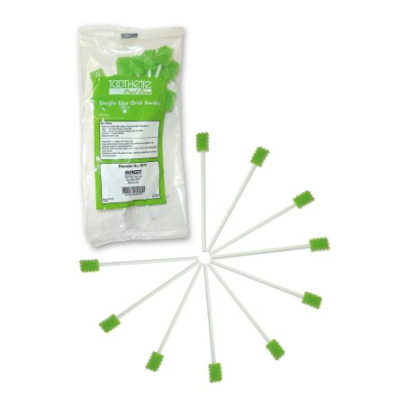 Sage Products Oral Swabstick Toothette® Foam Tip Untreated - Bag of 10 - 6072-BG