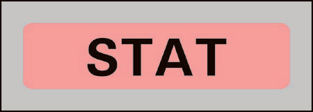 Precision Dynamics Pre-Printed Label Timemed Advisory Label Red / Gray Plastic STAT Black Alert Label 1-1/2 X 3/8 Inch - Roll of 1 - STSP-2406-RL