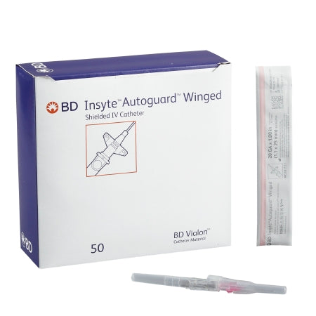 BD Peripheral IV Catheter Insyte™ Autoguard™ 20 Gauge 1 Inch Retracting Safety Needle - Case of 200 - 381533-CS