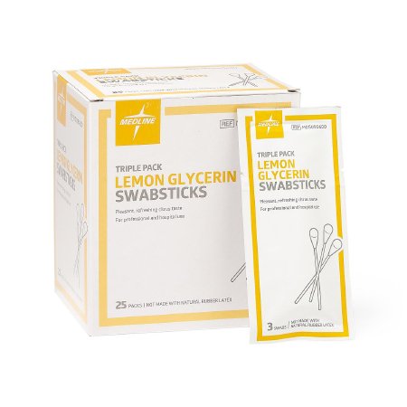 Medline Oral Swabstick Medline Rayon Tip Lemon Glycerin - Case of 250 - MDS090600-CS