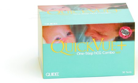 Quidel Reproductive Health Test Kit QuickVue+® One-Step hCG Combo Fertility Test hCG Pregnancy Test Serum / Urine Sample 30 Tests CLIA Waived for Urine / CLIA Moderate Complexity for Serum - KT/1 - 00178-KT