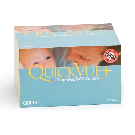 Quidel Reproductive Health Test Kit QuickVue+® One-Step hCG Combo Fertility Test hCG Pregnancy Test Serum / Urine Sample 90 Tests CLIA Waived for Urine / CLIA Moderate Complexity for Serum - Case of 6 - 00179-CS