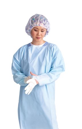 Medline Protective Procedure Gown Thumbs Up® Regular / Large Blue NonSterile Not Rated Disposable - Box of 15 - NONTH150-BX