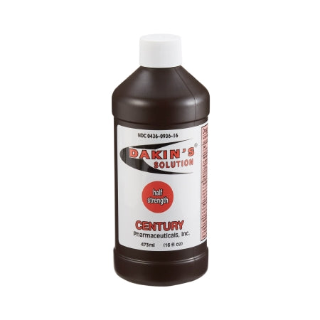 Century Pharmaceutical Wound Cleanser Dakin's® Solution Half Strength 16 oz. Twist Cap Bottle NonSterile Antimicrobial - Each - 00436093616-EA