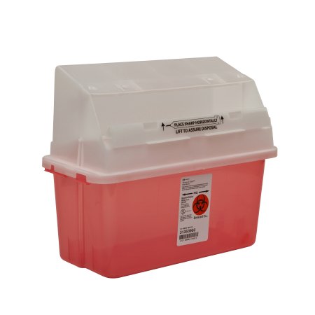 Cardinal Sharps Container GatorGuard™ Jr Translucent Red Base 14 H X 13 W X 6 D Inch Horizontal Entry 1.25 Gallon - Each - 31353603-EA