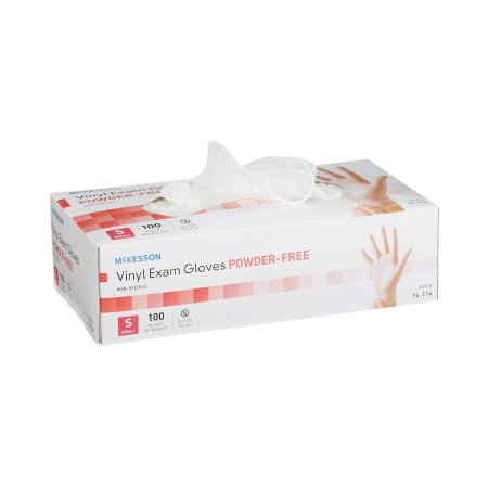 McKesson Exam Glove McKesson Small NonSterile Vinyl Standard Cuff Length Smooth Clear Not Rated - Box of 100 - 14-114-BX