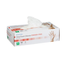 McKesson Exam Glove McKesson Medium NonSterile Vinyl Standard Cuff Length Smooth Clear Not Rated - Case of 1000 - 14-116-CS