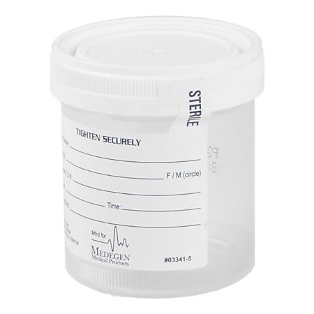 Medegen Medical Products LLC Specimen Container for Pneumatic Tube Systems Vollrath 90 mL (3 oz.) Screw Cap Sterile Inside Only - Case of 400 - M4937-CS
