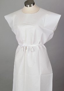 Tidi Products Patient Exam Gown TIDI® Medium White Disposable - Case of 50 - 910420-CS