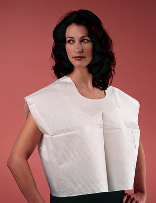 Tidi Products Exam Cape Tidi® White One Size Fits Most Front / Back Opening Without Closure Unisex - Case of 100 - 910415-CS
