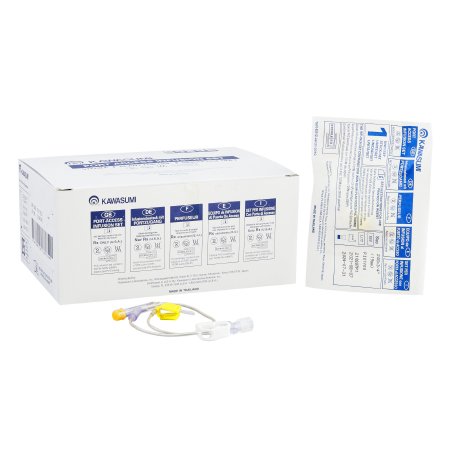 Kawasumi Laboratories Huber Infusion Set Kawasumi 20 Gauge 3/4 Inch 11 Inch Tubing Y-Site Port - Case of 100 - PI01Y00-CS