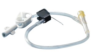 Kawasumi Laboratories Huber Infusion Set Kawasumi 22 Gauge 3/4 Inch 11 Inch Tubing Y-Site Port - Case of 100 - PI01Y20-CS