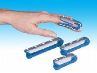 DJO Finger Splint ProCare® Small Without Fastening Left or Right Hand Blue / Silver - Pack of 12 - 79-71023-PK