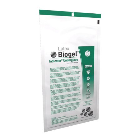 Molnlycke Surgical Underglove Biogel® Indicator™ Underglove Size 6 Sterile Latex Standard Cuff Length Smooth Green Not Chemo Approved - Case of 200 - 31260-CS
