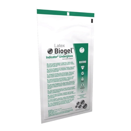Molnlycke Surgical Underglove Biogel® Indicator™ Underglove Size 9 Sterile Latex Standard Cuff Length Smooth Green Not Chemo Approved - Box of 40 - 31290-BX