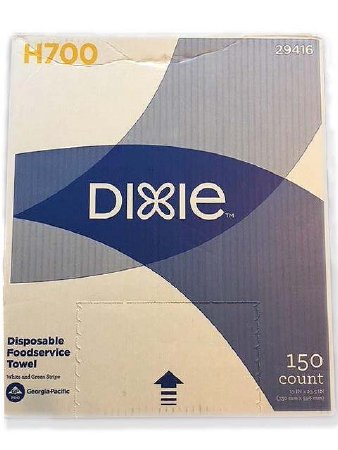 Georgia Pacific Foodservice Towel Dixie™ Medium Duty White / Green NonSterile Hydro Entangled Fibers 13 X 23-1/2 Inch Reusable - Case of 150 - 29416-CS