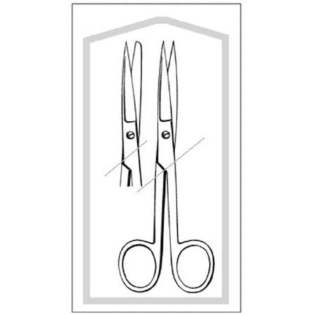 Sklar Operating Scissors Econo™ 5-1/2 Inch Length Floor Grade Stainless Steel Sterile Finger Ring Handle Straight Sharp Tip / Blunt Tip - Each - 96-2521-EA