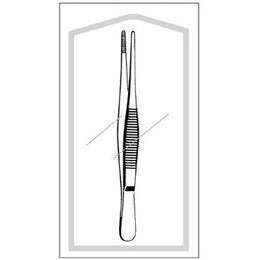 Sklar Dressing Forceps Econo™ 5 Inch Length Floor Grade Pakistan Stainless Steel Sterile NonLocking Thumb Handle Straight Serrated Tip - Box of 25 - 96-2569-BX