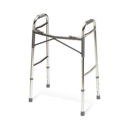 Medline Dual Release Walker Adjustable Height Basic Extra Duty Aluminum Frame 400 lbs. Weight Capacity 32-1/4 to 39-1/4 Inch Height - Each - G07767-EA