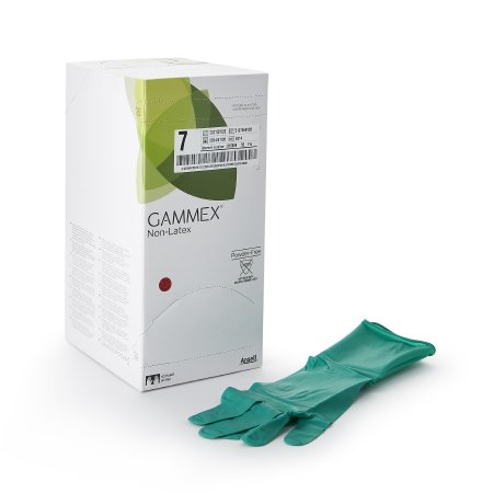Ansell Surgical Glove GAMMEX® Non-Latex Size 7 Sterile Polyisoprene Standard Cuff Length Micro-Textured Green Chemo Tested - Box of 50 - 8514-BX