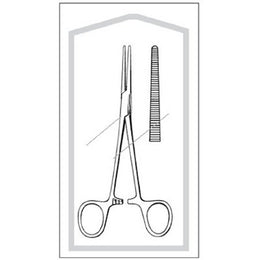 Sklar Hemostatic Forceps Econo™ Crile 5-1/2 Inch Length Floor Grade Pakistan Stainless Steel Sterile Ratchet Lock Finger Ring Handle Straight Serrated Tips - Case of 25 - 96-2551-CS