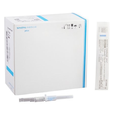 Smiths Medical ASD, Inc. Peripheral IV Catheter Protectiv® Plus-W 22 Gauge 1 Inch Retracting Safety Needle - Case of 200 - 308000-CS