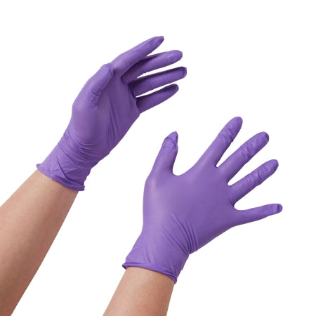 O&M Halyard Inc Exam Glove Purple Nitrile® Large NonSterile Nitrile Standard Cuff Length Textured Fingertips Purple Chemo Tested - Box of 100 - 55083-BX