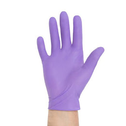 O&M Halyard Inc Exam Glove Purple Nitrile-Xtra™ Medium NonSterile Nitrile Extended Cuff Length Textured Fingertips Purple Chemo Tested - Box of 50 - 50602-BX
