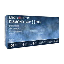 Microflex Medical Exam Glove Diamond Grip Plus™ Large NonSterile Latex Standard Cuff Length Fully Textured White Not Rated - Case of 1000 - DGP-350-L-CS