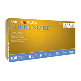 Microflex Medical Exam Glove Supreno® SE Medium NonSterile Nitrile Standard Cuff Length Textured Fingertips Blue Not Rated - Box of 100 - SU-690-M-BX