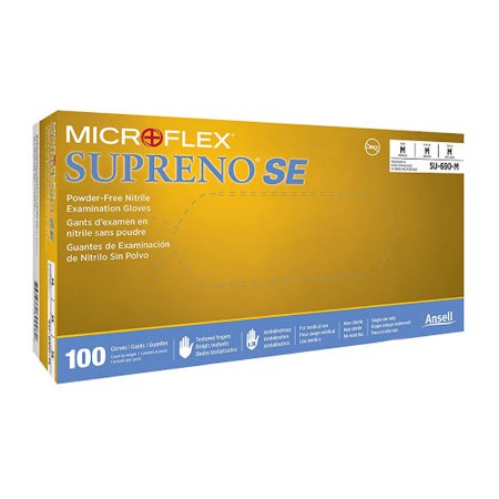 Microflex Medical Exam Glove Supreno® SE Medium NonSterile Nitrile Standard Cuff Length Textured Fingertips Blue Not Rated - Case of 1000 - SU-690-M-CS