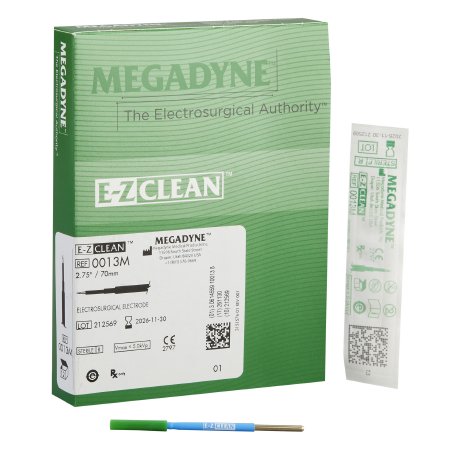 J & J Healthcare Systems Needle Electrode Megadyne™ E-Z Clean™ Coated Stainless Steel Modified Needle Tip Disposable Sterile - Box of 12 - 0013M-BX