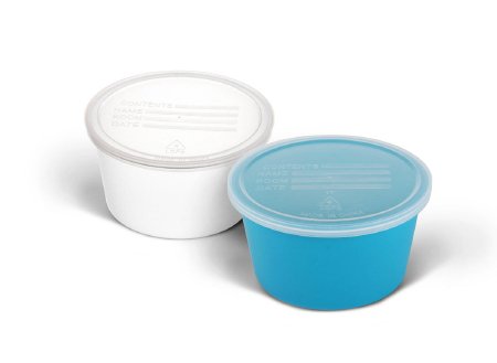 Medline Medline Denture Cup 8 oz. Aqua Snap-On Lid Single Patient Use - Case of 250 - DYND70293-CS