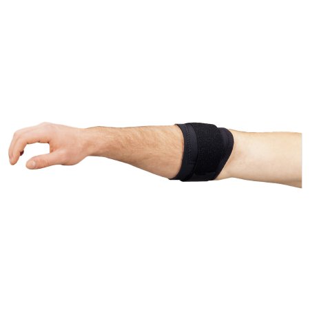 DeRoyal Elbow Support DeRoyal® Medium Pull-On / Hook and Loop Strap Closure Tennis Elbow Strap Left or Right Elbow 10 to 11 Inch Forearm Circumference Black - Each - NE7731-73-EA