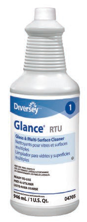 Lagasse Diversey™ Glance® Glass / Surface Cleaner Ammoniated Pump Spray Liquid 32 oz. Bottle Ammonia Scent NonSterile - Each - DVO04705-EA