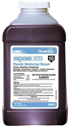 Lagasse Diversey™ expose® II 256 Surface Disinfectant Cleaner Phenolic Based J-Fill® Dispensing Systems Liquid Concentrate 2.5 Liter Bottle Citrus Scent NonSterile - Case of 2 - DVS05699-CS