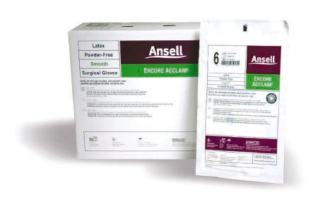 Ansell Surgical Glove ENCORE® Latex Acclaim Size 9 Sterile Latex Standard Cuff Length Micro-Textured Ivory Chemo Tested - Case of 200 - 5795007-CS