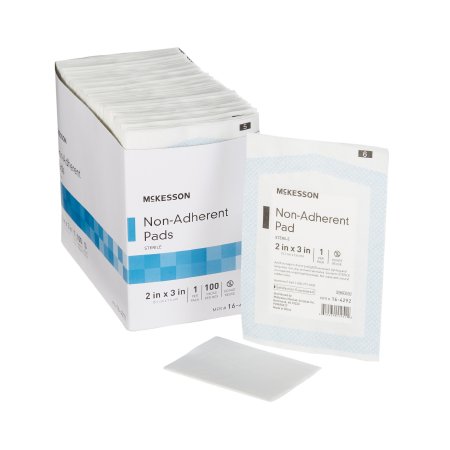 McKesson Non-Adherent Dressing McKesson 2 X 3 Inch Sterile Rectangle - Case of 1200 - 16-4292-CS