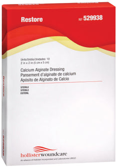 Hollister Alginate Dressing Restore™ 2 X 2 Inch Square - Box of 10 - 529938-BX